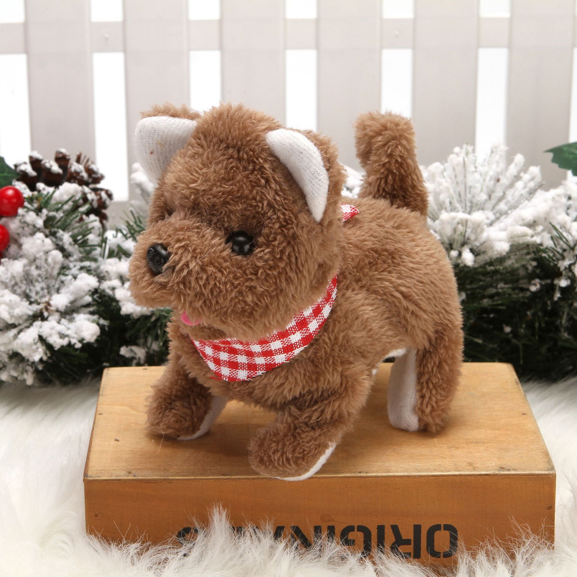 Perro eléctrico de felpa Simulación Perro mascota puede caminar Perro de peluche Niños Amazon Cross-border llamado perro de juguete