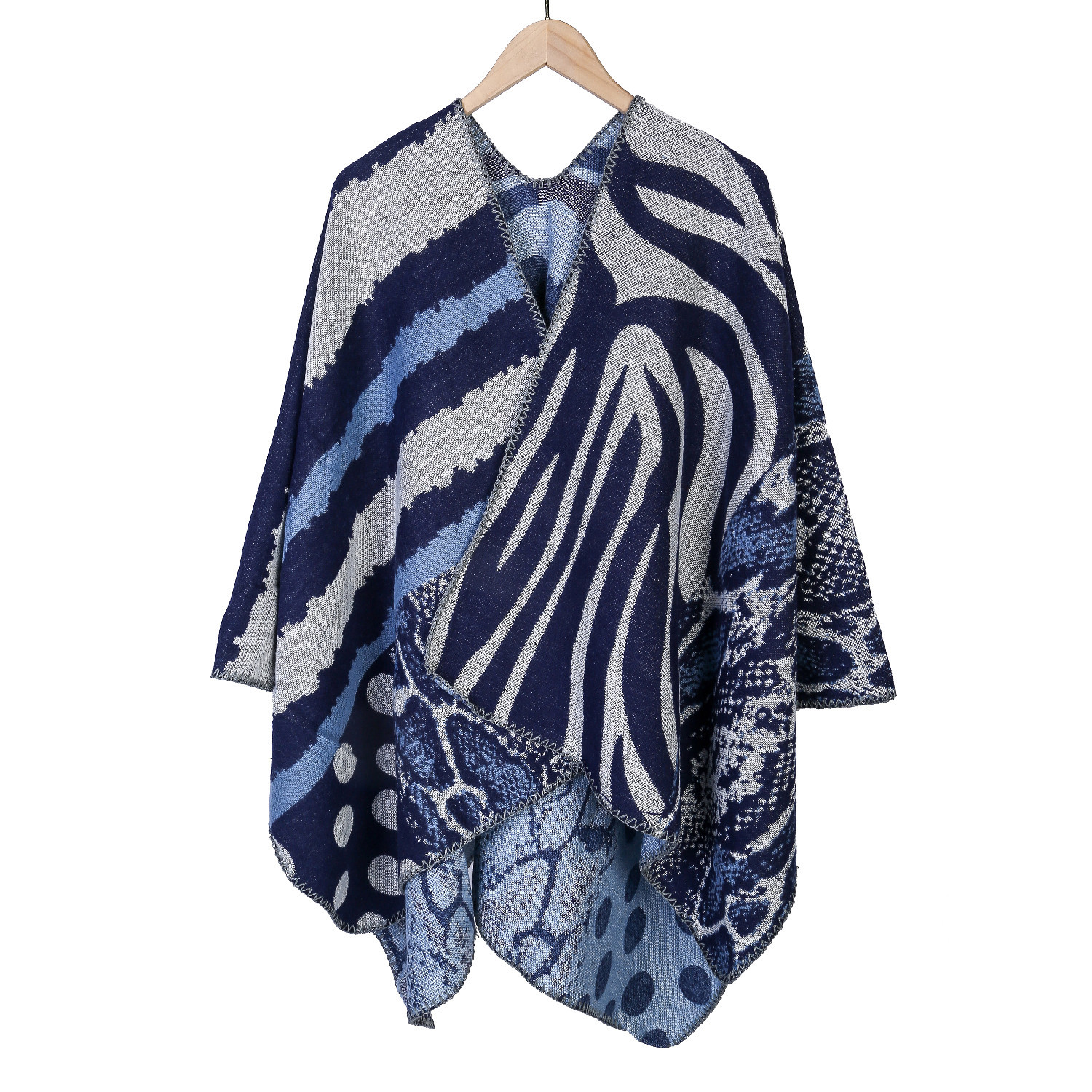 2024 new outerwear autumn winter street fashion versatile irregular stripe pattern i mitation cashmere shawl_voghion.com