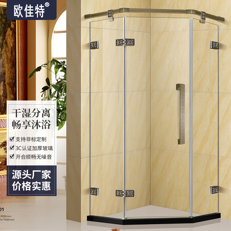 Factory Customized whole shower room hotel simple whole bathroom new Chinese arc fan-shaped stainless steel shower room
