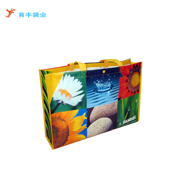 广州厂家做环保腹膜编织袋 带拉链包装腹膜编织手袋 编织料购物袋