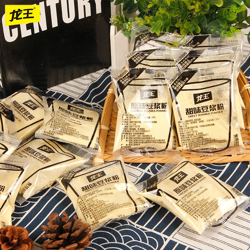 Dragon King Soy Milk Powder Soybean Sweetness 30g*16 Drink Soy Milk Leisure Drinks Individually Packaged