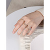 Brand ring, golden zirconium, universal chain, Korean style, silver 925 sample, simple and elegant design