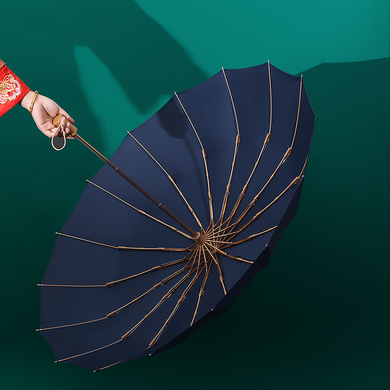New 16-Bone Top Quality 70% Off Vintage Folding Business Logo Printed Umbrella, Custom Umbrella_voghion.com