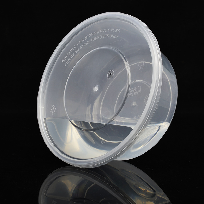 使い捨て弁当箱 丸型ファーストフードボックス 透明包装箱 厚手透明プラスチックテイクアウトボックス|undefined