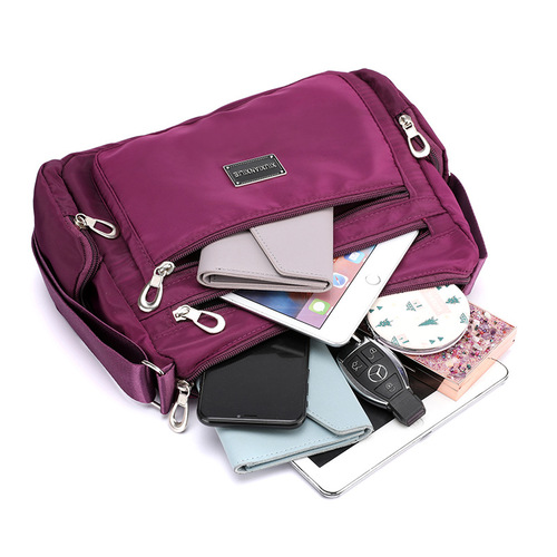  New Multi-layer Shoulder Bag Oxford Cloth Women's Bag Large Capacity Mom Bag Messenger Bag Lightweight Cloth Bag Backpack