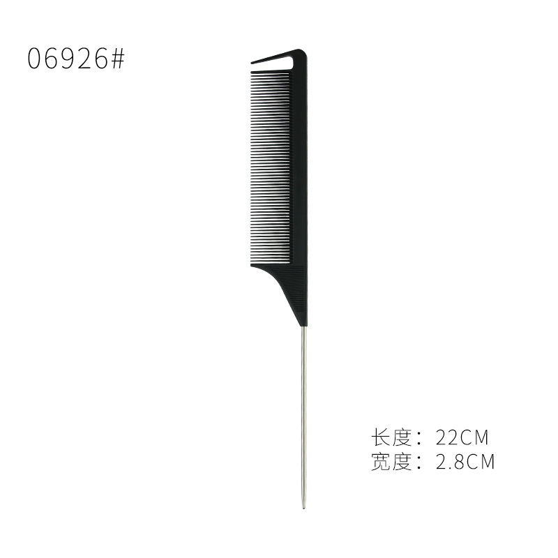 Fiebre del oro de fibra de carbono cubierta Tony peine punta peine de la cola aguja de acero doble cabeza peine peluquería peine de plástico peine del pelo