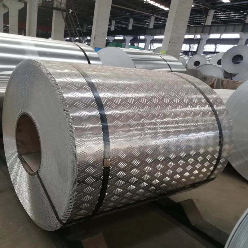 防滑铝板 5052五条筋花纹铝板 本色氧化铝板