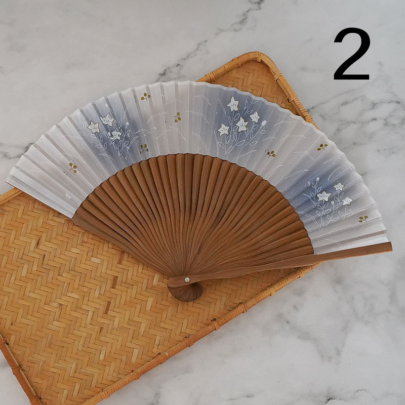 Procesamiento de bambú de impresión de estilo chino ventilador de bambú superficie de seda ventilador de baile ventilador femenino ventilador plegable japonés ventilador de estilo antiguo al por mayor