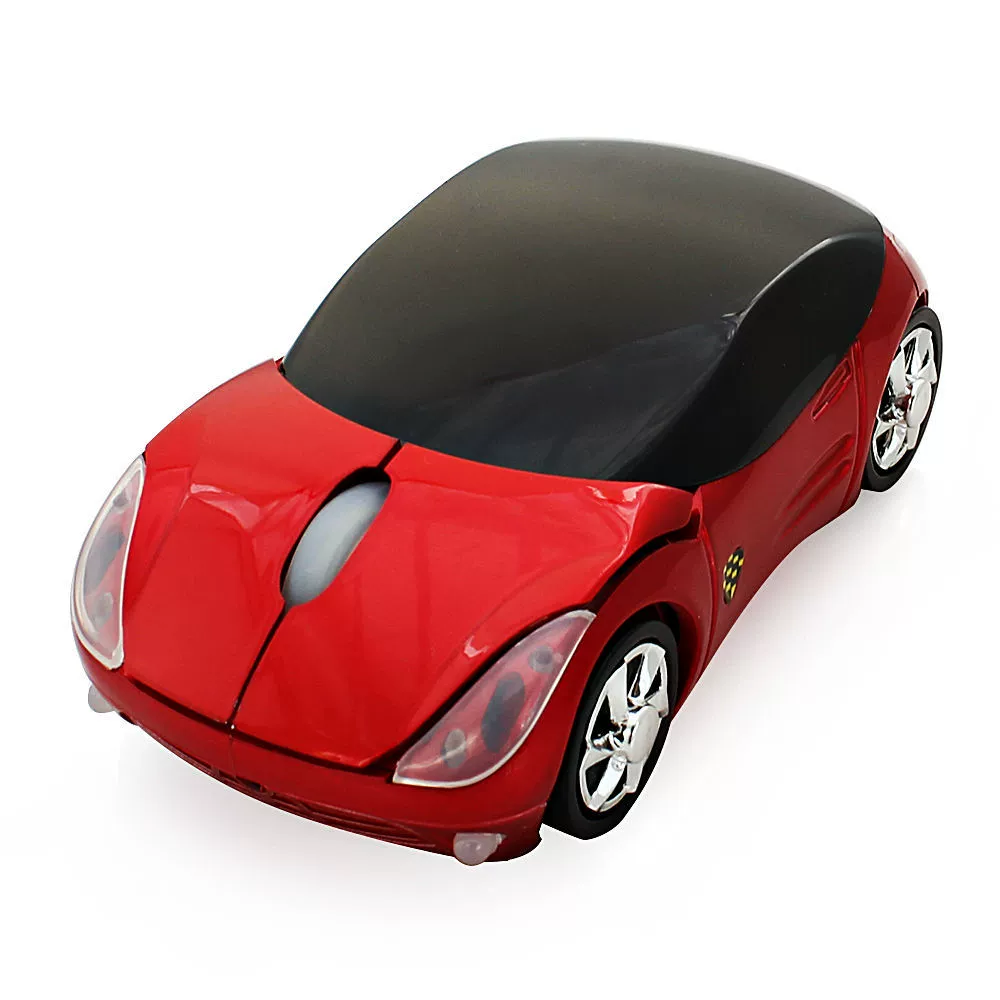 Wireless Mouse (Ferrari) 2.4G / Bluetooth, 3D Car Shape, Folding Compact, 800–1600 DPI