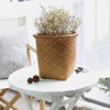 Straw round flowerpot, storage system, garbage can