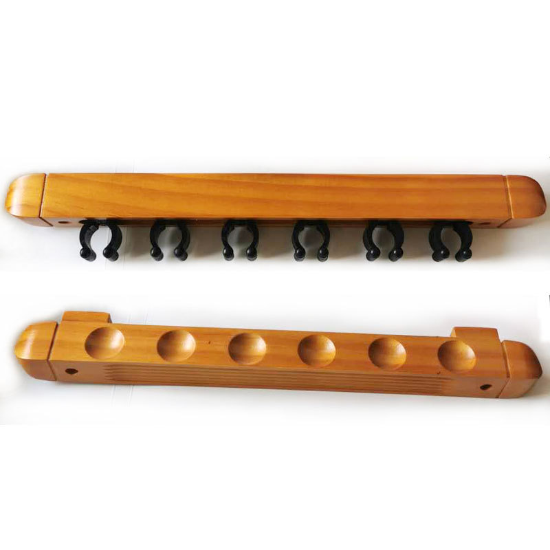6 hoyos de madera maciza cue rack de billar estante de palo de billar montado en la pared estante de palo de billar de pared estante de palo de billar almacenamiento Universal