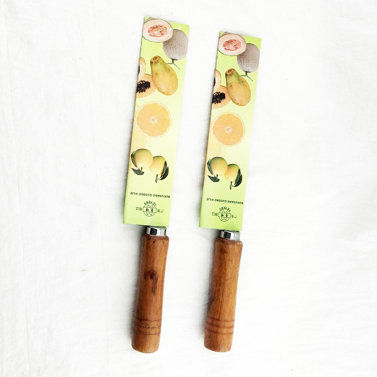 E1242 cuchillo de sandía con mango de madera cuchillo de sandía Yiwu 2 yuanes dos yuanes tienda de regalo de cocina regalo