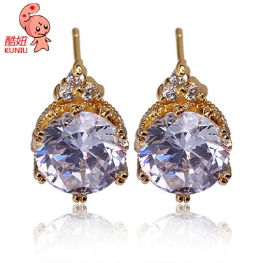 Серьги, платиновый цирконий, 18 карат