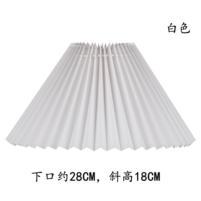 [Xianfan] 28cm Corea del Sur tela hecha a mano de la vendimia cien plisado pantalla creativa KD lámpara Mesa accesorios E27