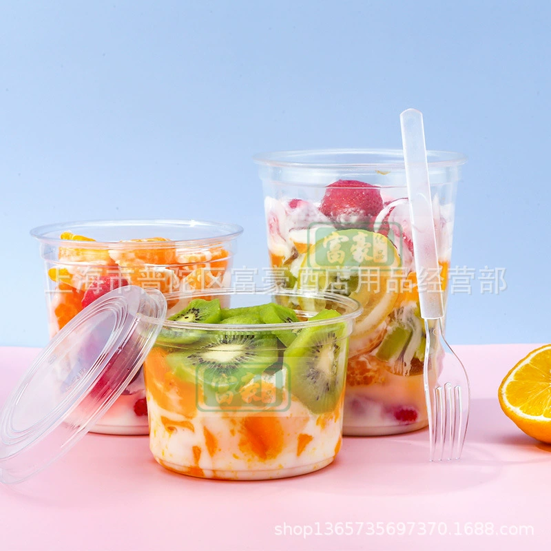 disposable фрукты коробка пластиковый прозрачный крышка упаковывать коробку вынос салат тарелка круглая