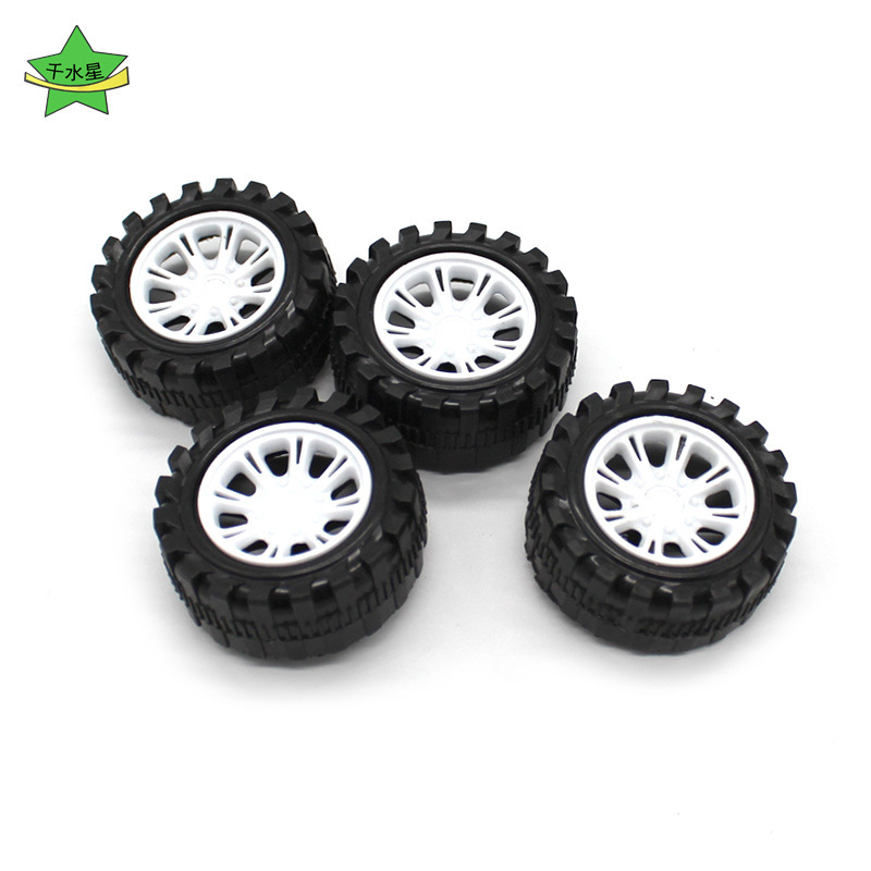2.5*51mm Plastic Wheel DIY Homemade Teaching Aids Four-Wheel Drive Off-Road Vehicle Robot Model Tire Accessories