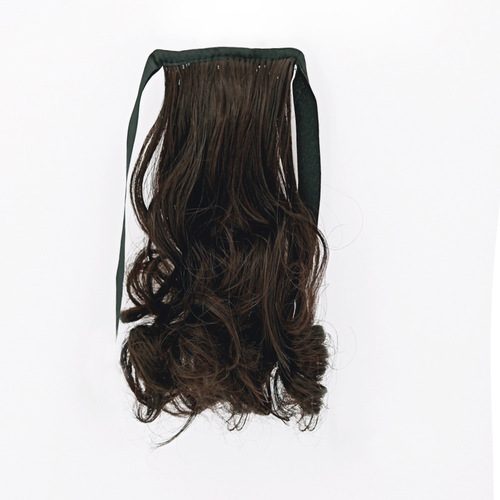 Kids' curly long hair ponytail wig ribbon-style baby wig curly ponytail children's wig ponytail curly
