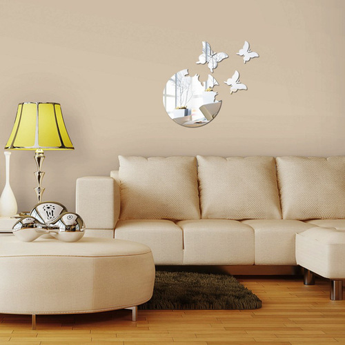 Cross-border Home Improvement Amazon Best Seller 3D Stereo Butterfly Home Decor Mirror Wall Sticker Background Wall Decal