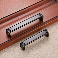 新中式櫃門拉手歐式輕奢仿古抽屜櫥櫃衣櫃鋅合金青古銅咖啡把手