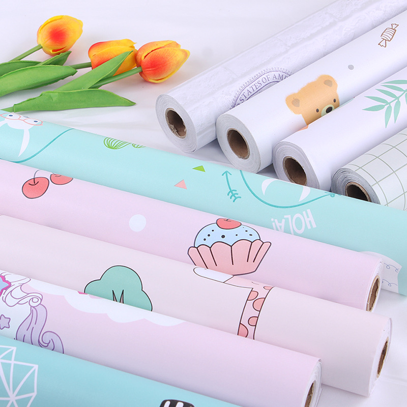 Cartoon wallpaper self-adhesive living room bedroom warm children's room background wall waterproof moisture-proof pvc stickers