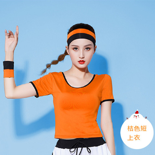 Square dance clothing two-piece female practice clothing middle-aged and elderly group performance clothing aerobics square dance clothing