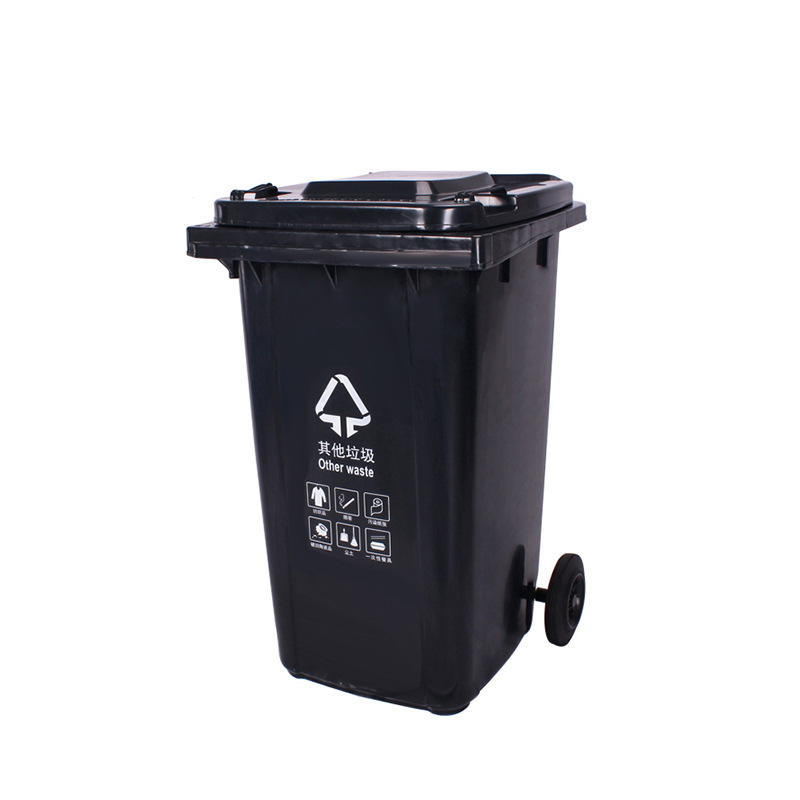 Cubos de basura de plástico para exterior de 120L/240L, con pedal y ruedas, para gestión de residuos o propiedades, fabricante