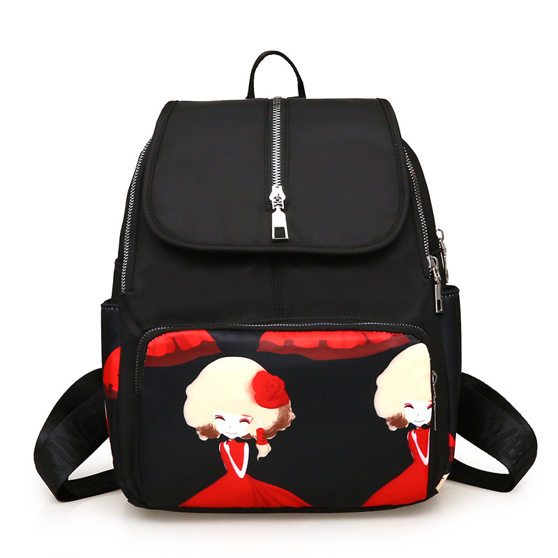 Estilo étnico chino de moda patrón impreso mochila de las mujeres de tela Oxford viaje de ocio ligero de gran capacidad mochila