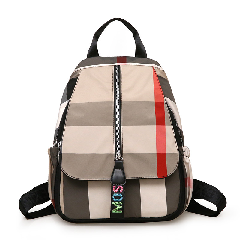 Mochila de tela Oxford para mujer 2020 primavera nuevo estilo coreano casual bolsa de lona pequeña mochila a cuadros estilo británico mochila