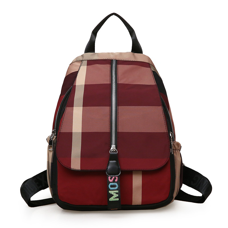 Mochila de tela Oxford para mujer 2020 primavera nuevo estilo coreano casual bolsa de lona pequeña mochila a cuadros estilo británico mochila