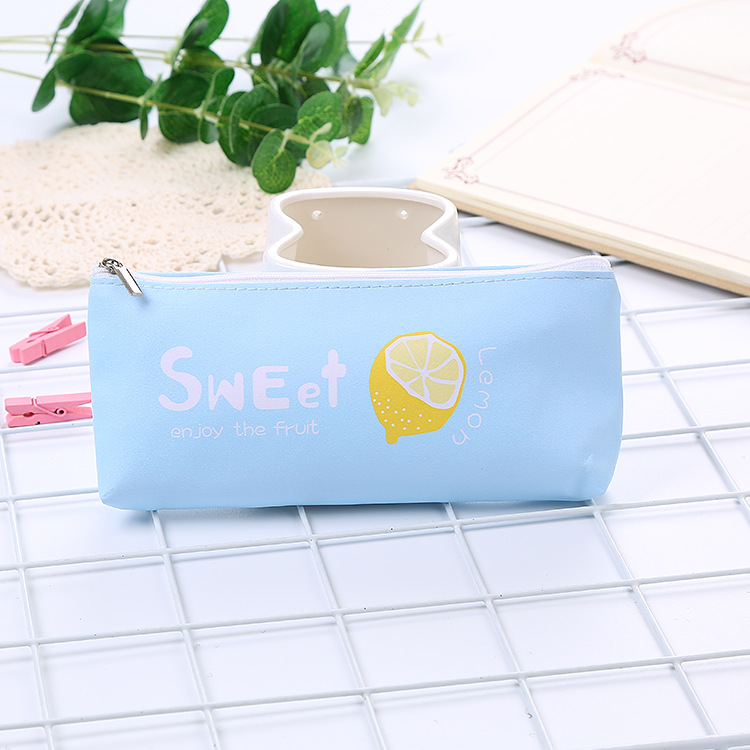Versión coreana de la bolsa de lápices PU, bolsa de lápices creativa para estudiantes de primaria y secundaria, monedero, bolsa de papelería portátil linda, bolsa de lápices de regalo de premio