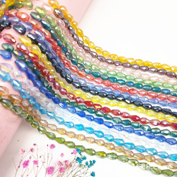 Glass drip beads drop-shaped cross-section crystal beads shoes and…