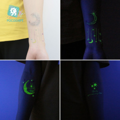 跨境貨源防水汗一次性夜光紋身貼 太空科技星球卡通紋身貼tattoo