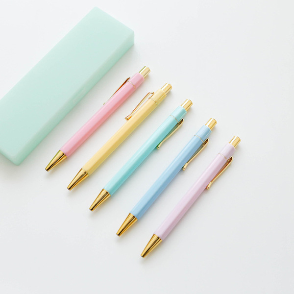 Hexagonal golden ballpoint pen