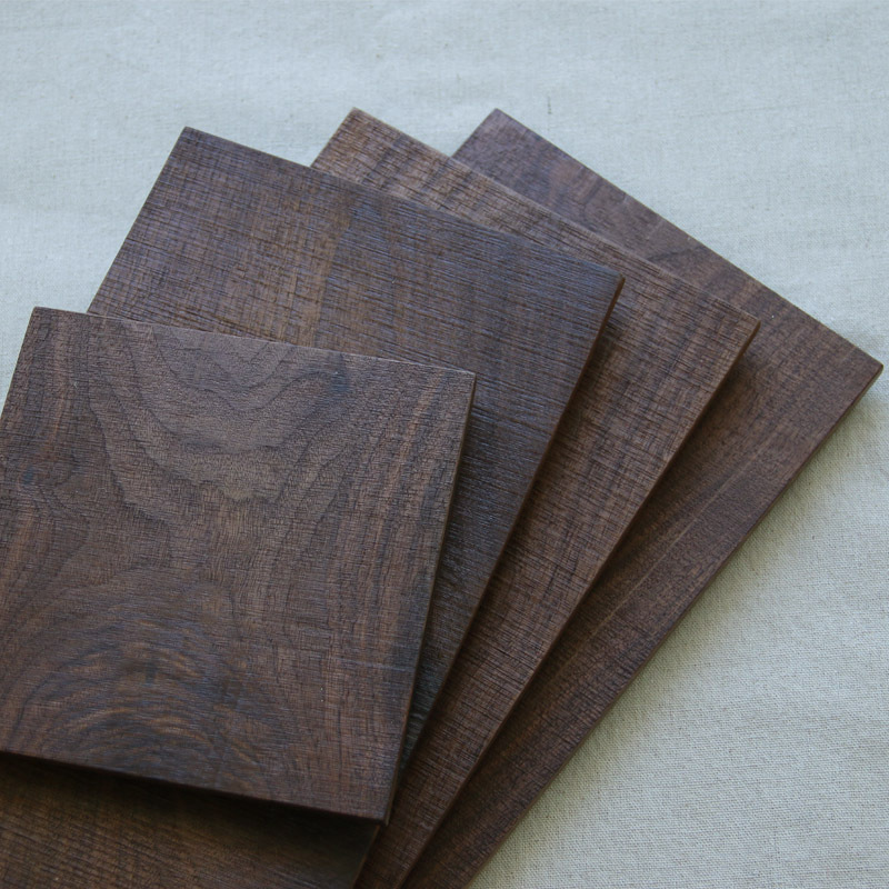 Rainwood | Japanese-style Black Walnut Rectangular Brushed Grain Tray Whole Wooden Tea Tray Dinner Plate Solid Wood Handmade Tray