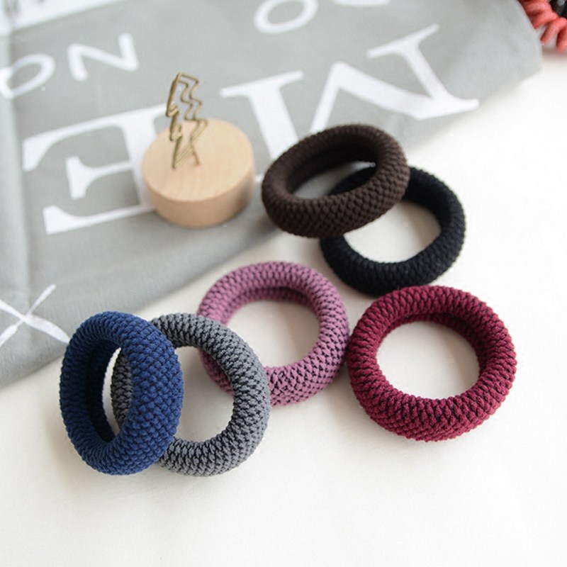 毛巾圈韩版简约网格发圈森系少女高弹力发绳女绑发超仙丸子头发饰