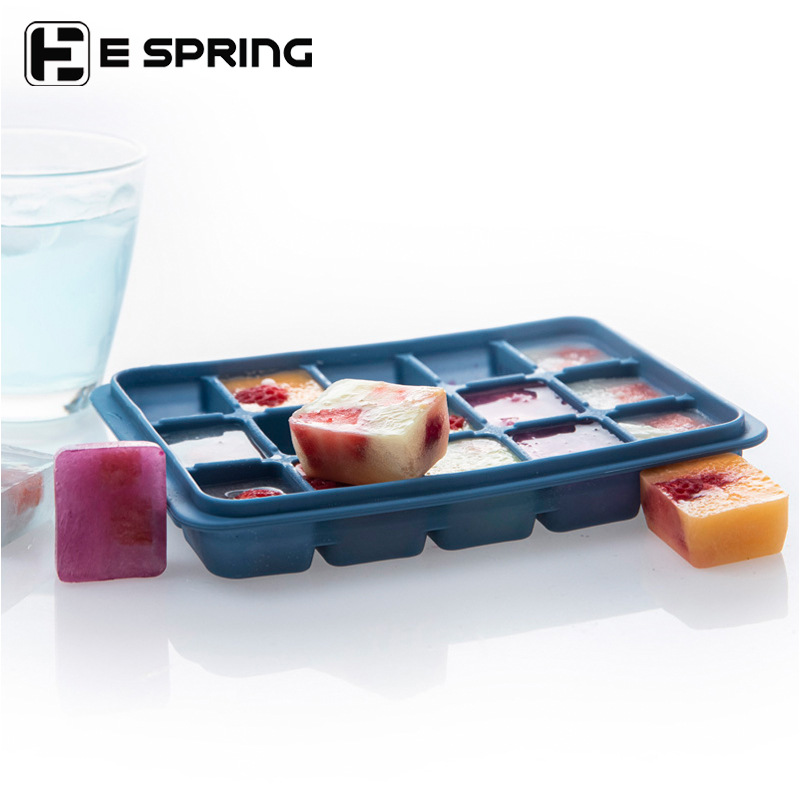 En stock suministro de 15 piezas de silicona caja de suplemento alimenticio con tapa cubo de hielo molde creativo DIY caja de hielo del hogar caja de suplemento alimenticio