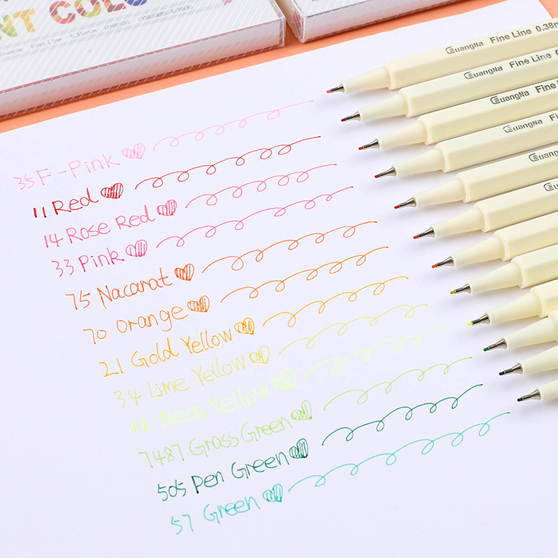 Guangna 6500 arte pluma de gancho de color 15 traje de color pluma de esquema de color pluma 10 traje de color