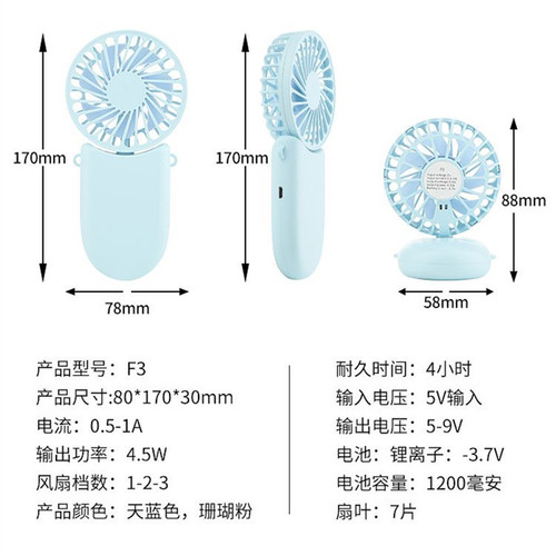 Private model f3 mini portable small folding fan manufacturer handheld wholesale gift portable usb hanging neck small fan