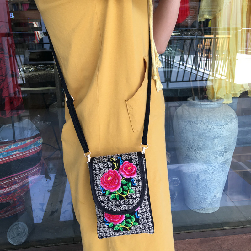 Ethnic folding shoulder bag