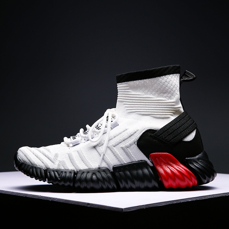 Quality Coconut Mid-top Stretch Socks Shoes Men's Casual Sports Flying Weaving Cool Trendy Men's Running Shoes Generation Free Shipping