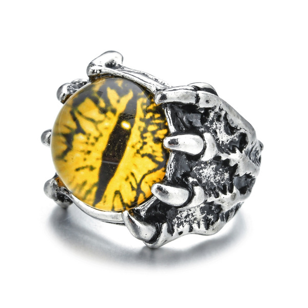 European and American exaggerated skeleton devil eye ring…