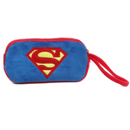 Student cute stationery pencil bag cartoon plush fabric lead pen storage bag double pull change card mobile phone bag