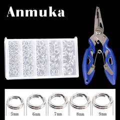 Stainless steel flattened double-circle swivel 200 lure accessories lure pliers plastic box set