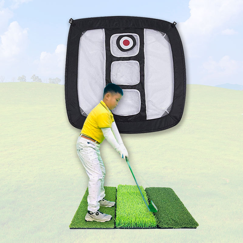 Golf combinación golpear Mat tres hierba combinación swing Mat plegable interior Golf práctica Mat fábrica al por mayor