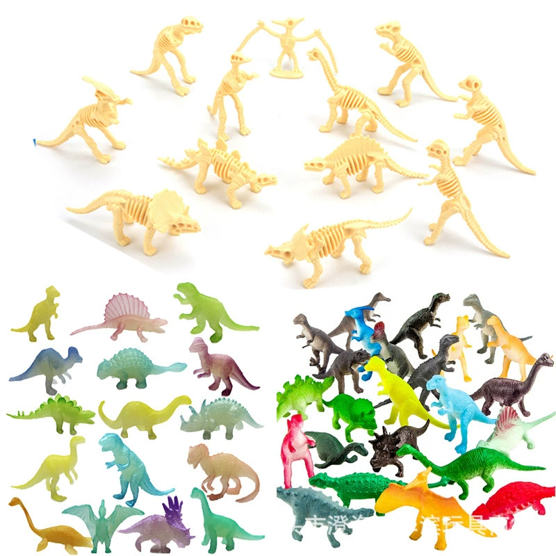Миниатюрные модели динозавров 2inch — имитации животных, светящиеся скелеты динозавров, прочные игрушки-титанозавры рекс, маленькие динозавры