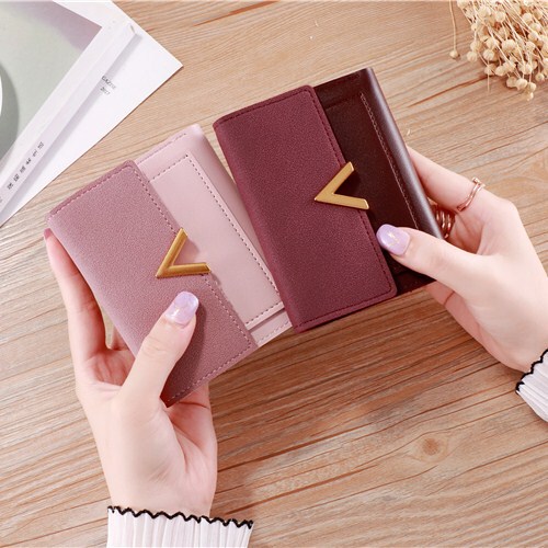 Korean version of the new three-fold women's wallet short retro card holder PU simulated leather simple folding wallet