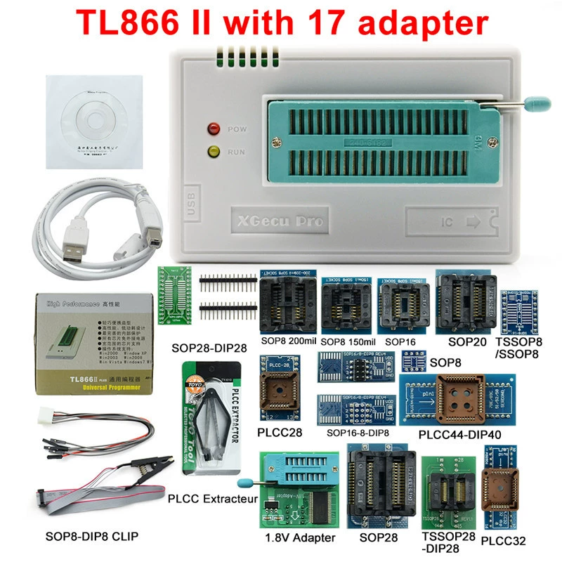 Портативная программа TL866II Plus универсальный программатор для ноутбука, материнская плата, запись BIOS с множеством спецификаций