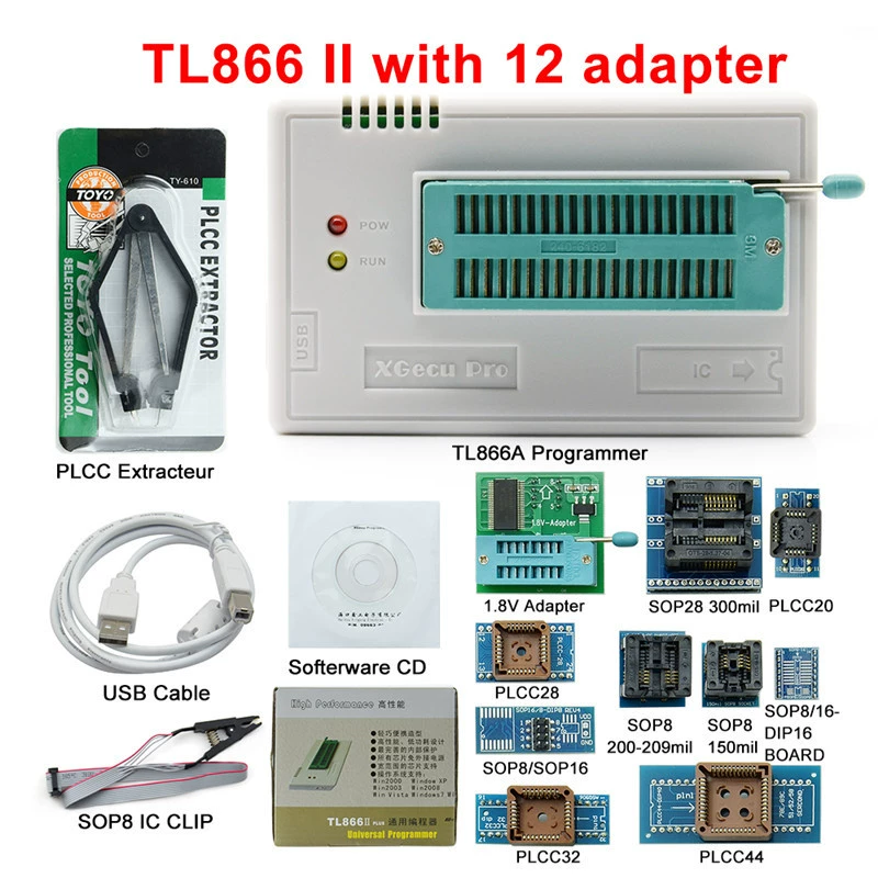 Портативная программа TL866II Plus универсальный программатор для ноутбука, материнская плата, запись BIOS с множеством спецификаций