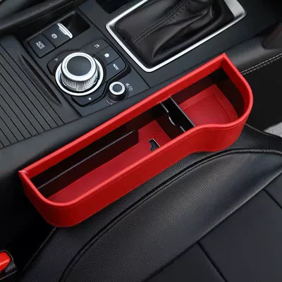 Car storage bag/box, gap car seat gap storage - leather-red-co-driver