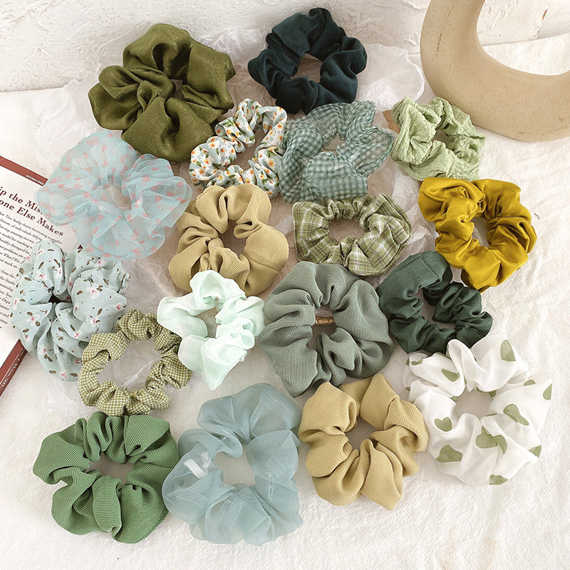 Corea Jk cuerda de pelo ins nuevo transfronterizo grande intestino pelo moda tela celosía tocado simple lindo pelo accesorios hembra